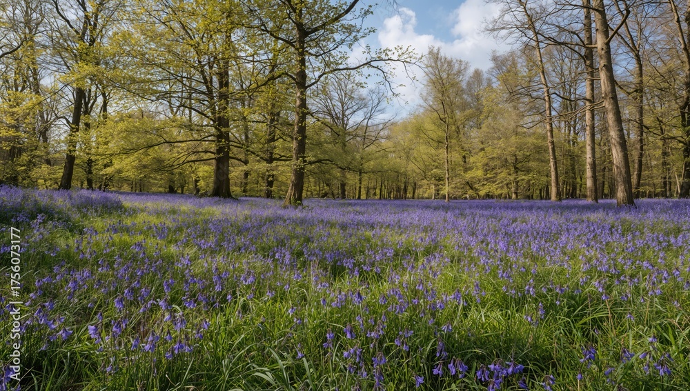 Fototapeta premium A woodland carpeted with bluebells