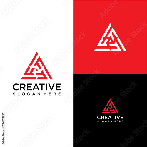 FA initials modern logo combined with triangular elements