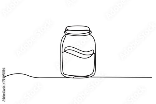 protien jar glyph flat vector icon. one line Icon drawing with white background