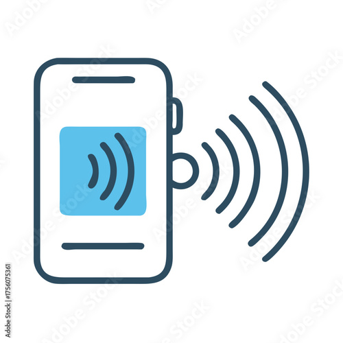 Contactless payment mobile icon, secure transaction, modern design, financial technology, 
