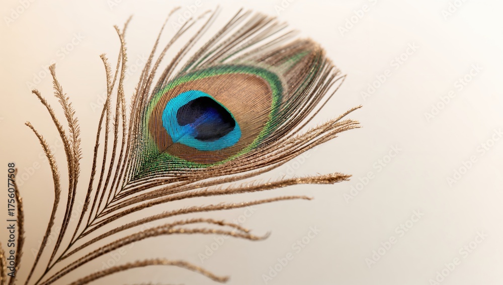 Obraz premium Detailed view of a colorful bird plume