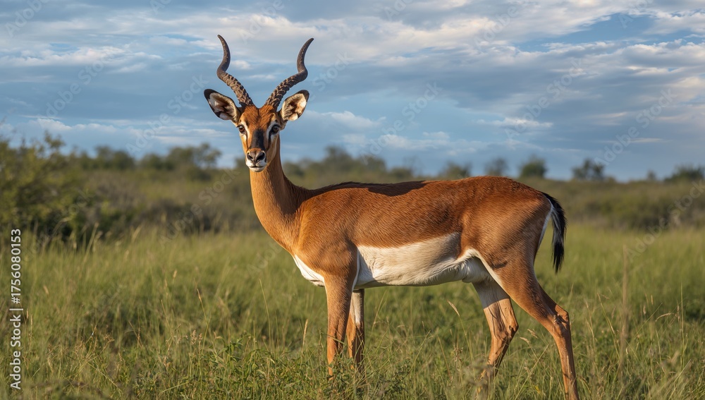 Obraz premium A male Impala roaming the savanna plains