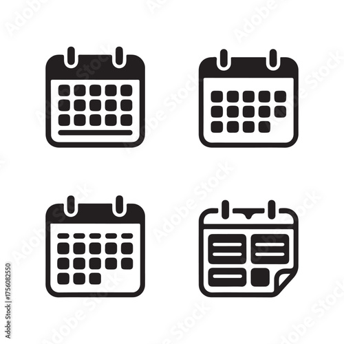 Task Planner Journal Solid Icons Set