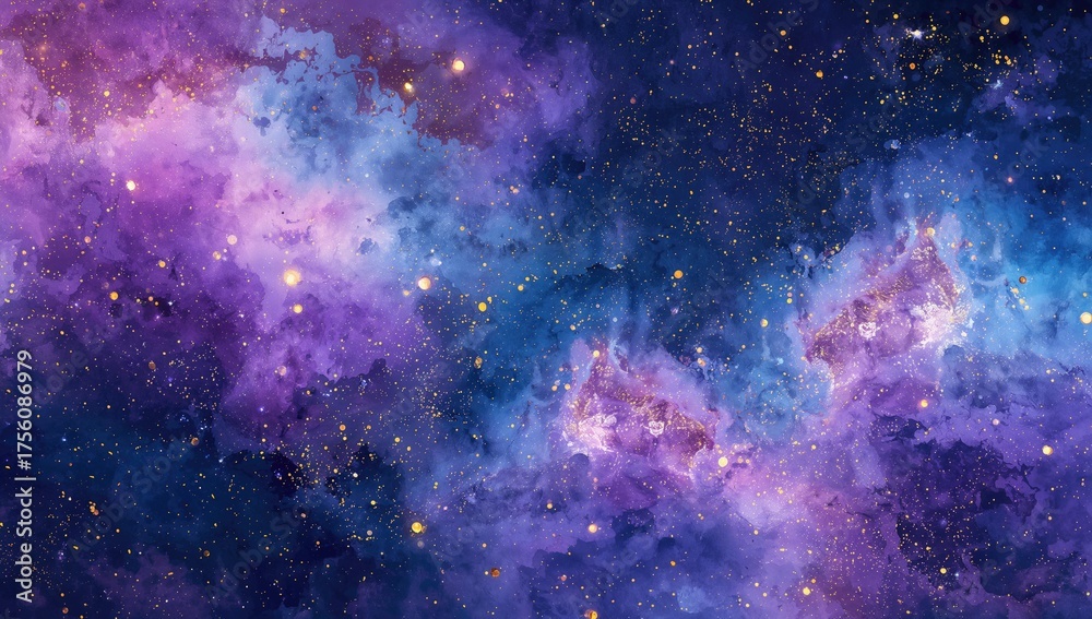 Fototapeta premium Abstract watercolor background filled with stars created by AI generative methods