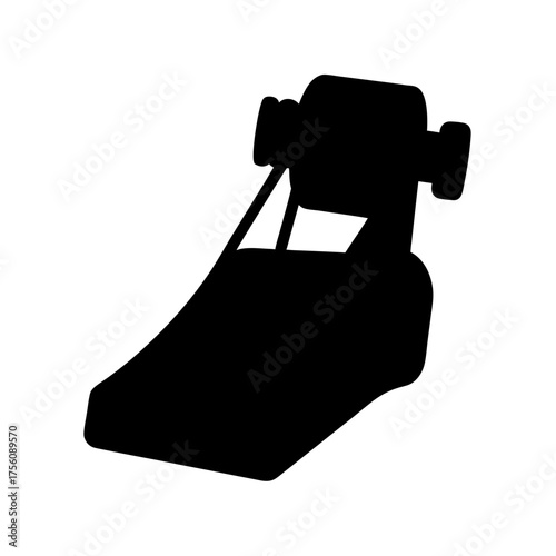 Black silhouette of a guitar loop pedal device for musicians creating music loops