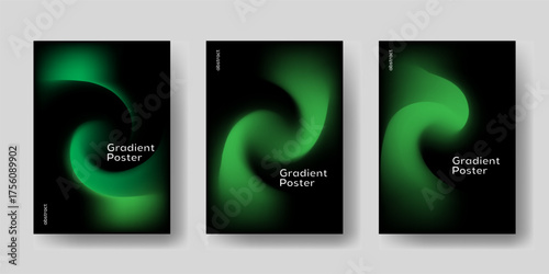 Simple Template with Fluid Abstract Gradient Shapes — Modern Frame Layout for Flyer, Poster, or Cover Design