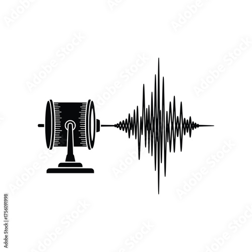 Seismograph Earthquake Wave Vector Illustration