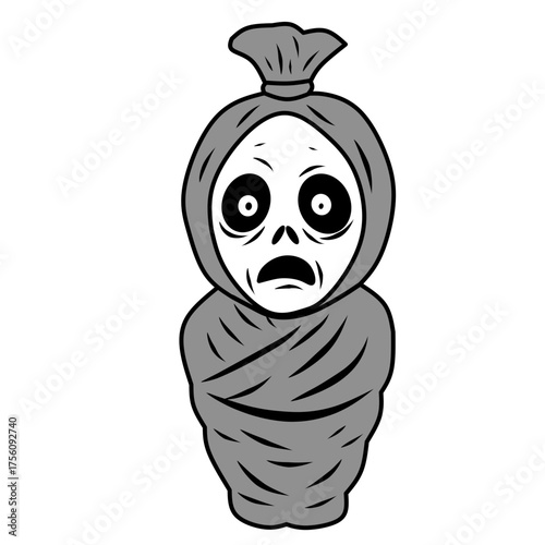 Exciting Halloween pocong vector