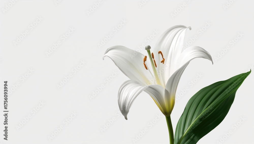 Fototapeta premium A simple and graceful photo showcasing the gentle curves and pristine petals of a lily flower.