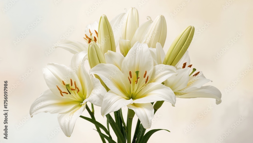 Fototapeta premium A colorful arrangement of stunning lilies for festive wishes