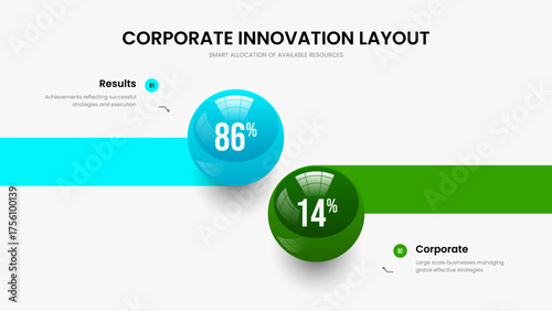 Medical Briefing 2 Element Infographic Presentation Template. Digital Development Frame Layout Vector Illustration. Sales Planning Two Option Chart Slideshow Design.