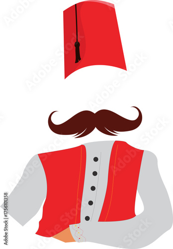 A traditional Turk logo with fez