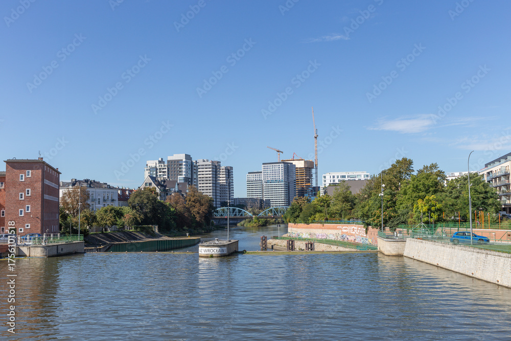 Obraz premium Die Oder in Breslau, Polen