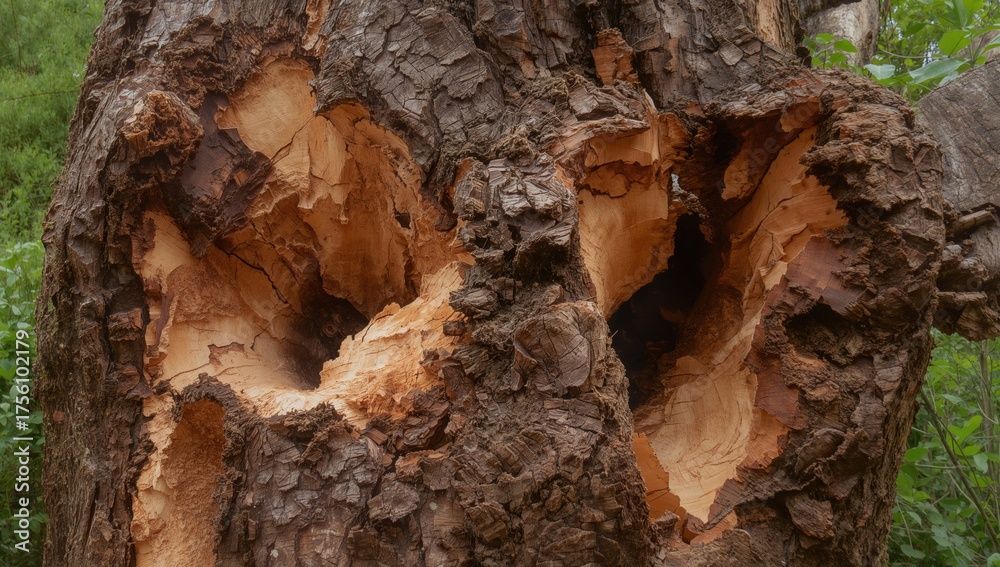 Fototapeta premium Holes Formed Within a Tree's Core