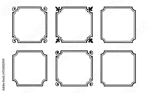 Elegant decorative borders set with classic ornamental frames