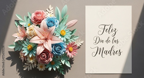 Feliz Día de las Madres  Elegant Floral Mother’s Day Art Design