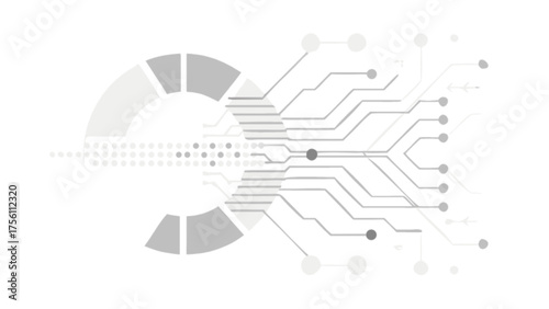 Digital data flow circuit board connection abstract background