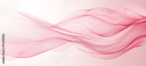 Gentle curves of sheer pink fabric subtly intertwine, forming an elegant and calming abstract background with light variations.
