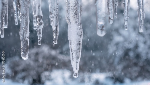 Authentic photograph showing individual icicles, no computer-generated imagery.