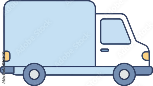 Light Blue Delivery Truck Transportation Vehicle Icon