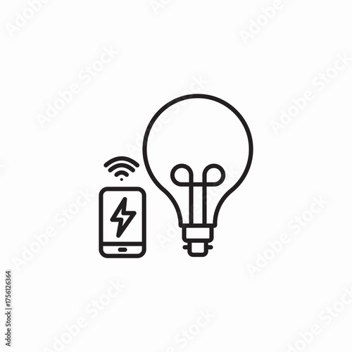 smart bulb control icon sign vector