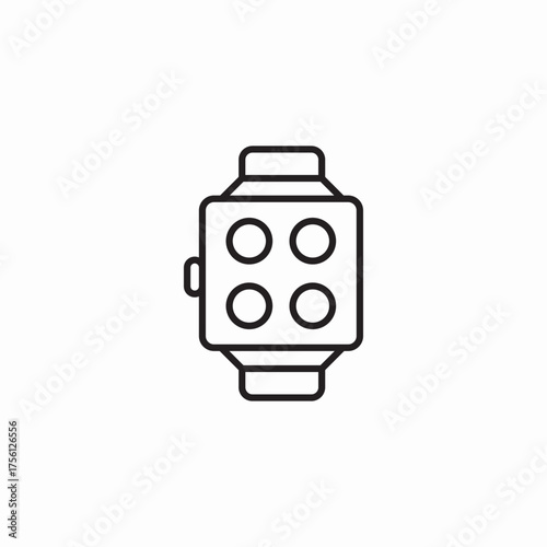 smart square watch icon sign vector