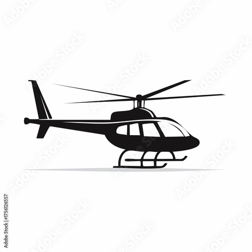 Helicopter silhouette vector illustration aviation transport aerial vehicle flight icon isolated eps graphic