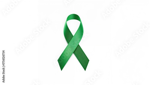 Wallpaper Mural Isolated green awareness ribbon on plain backdrop Torontodigital.ca
