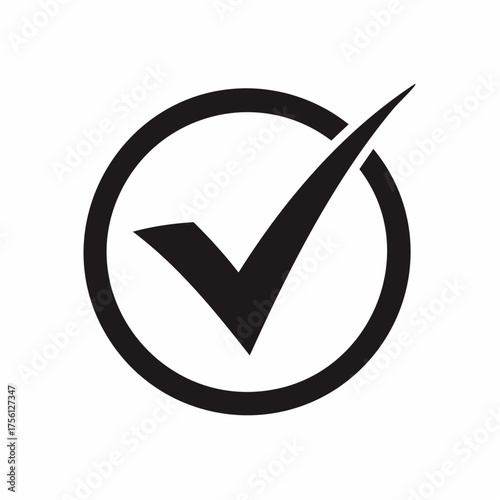 Black check mark vector illustration tick symbol success approval done correct vote agreement isolated eps graphic