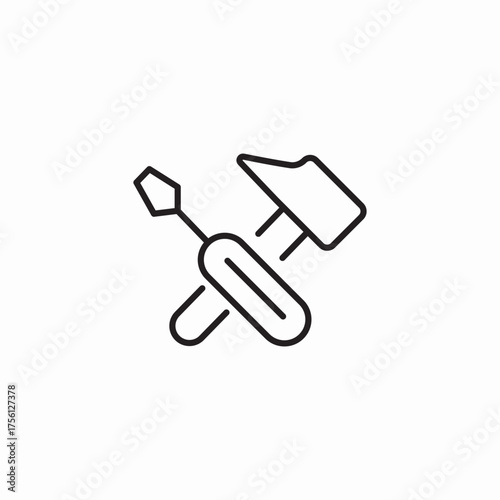tools hammer screwdriver icon sign vector