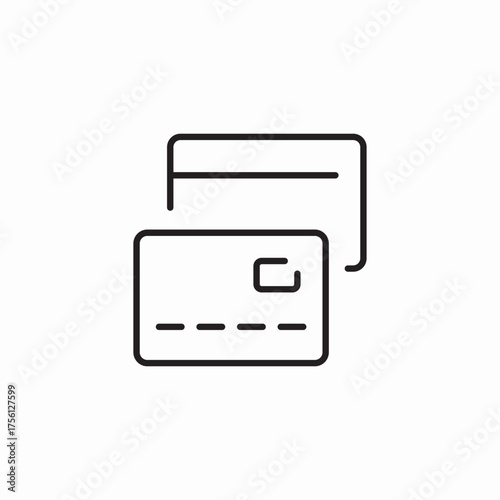 two credit cards icon sign vector