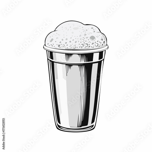 Refreshing Golden Beer in Plastic Cup with Foam and Condensation, Party Drink