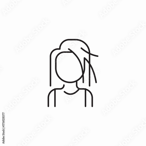 woman long hair icon sign vector