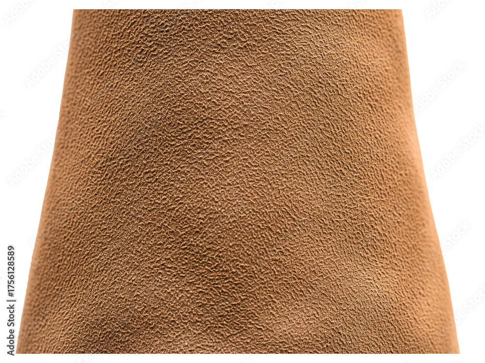 Fototapeta premium Natural brown pebbled leather texture on a transparent background