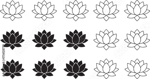  Pattern of Lotus Flowers