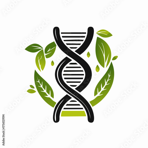 Non gmo dna helix symbol organic food certification biotechnology research icon genetic engineering healthy lifestyle