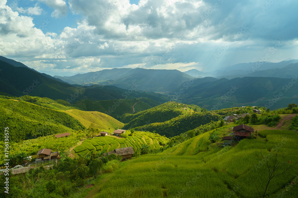 Naklejka premium Natural landscape in the valley of Asia