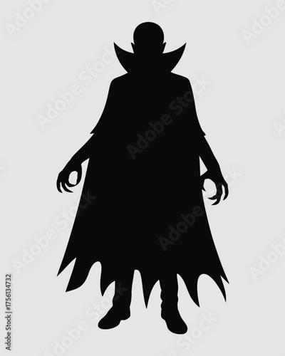 Spooky dracula silhouette vector illustration for halloween themed designs scalable eps graphic vector illustration white background