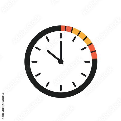 Analog clock icon with a colorful timer segment.