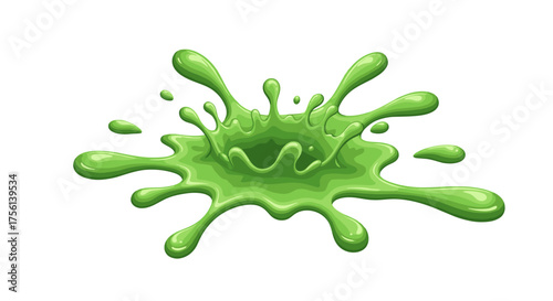 Vibrant Green Liquid Splash Explosion – Abstract Artistic Design Element for Creative Projects, Sci-Fi Illustration, Cartoon Style Graphic, Chemical Reaction Visual, Toxic Waste Concept, Halloween Dec