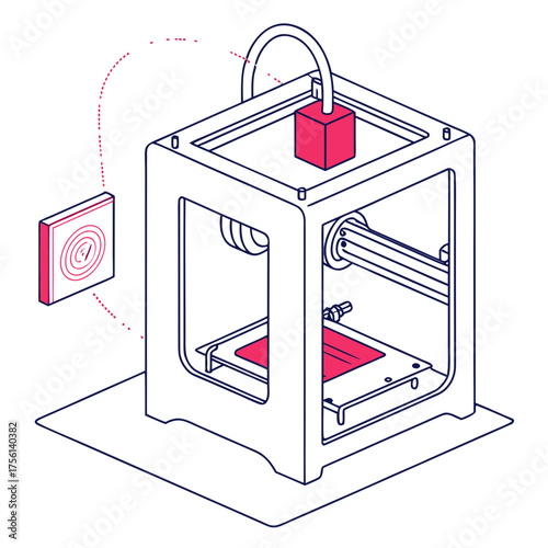 Vector art of 3d printer
