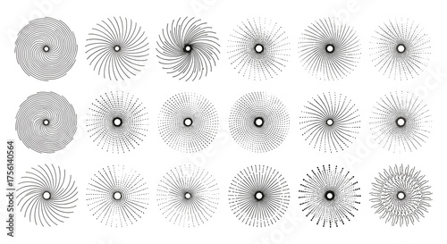 Abstract Sunburst Swirls Bursting with Energy for Graphic Design Projects: Spirals Radiating Dynamism, Perfect for Technology, Science, Innovation, Healthcare Visualizations, and Creative Marketing, M