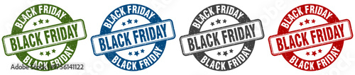 black friday stamp. black friday round stamp set isolated on white background