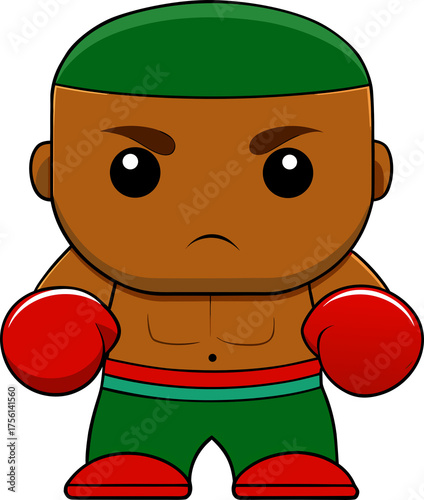 A cute cartoon illustration of a boxer.