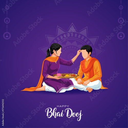 Bhai Dooj. ritual with siblings. Bhai Dooj Poster