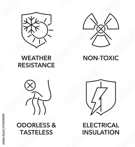 Silicone icons - Non-toxic, Weather Resistance, Insulation, Odorless