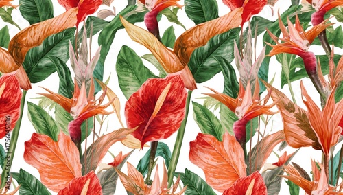 Seamless floral pattern fea...
