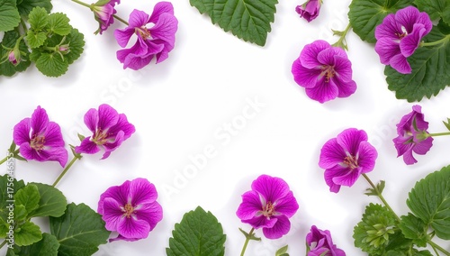 Isolated geranium blossoms ...