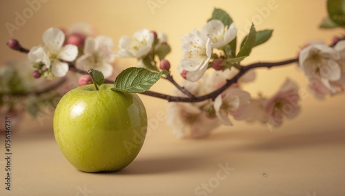 Green apple accompanied by ...