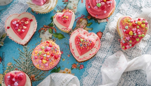 Sugar candy hearts used as ...
